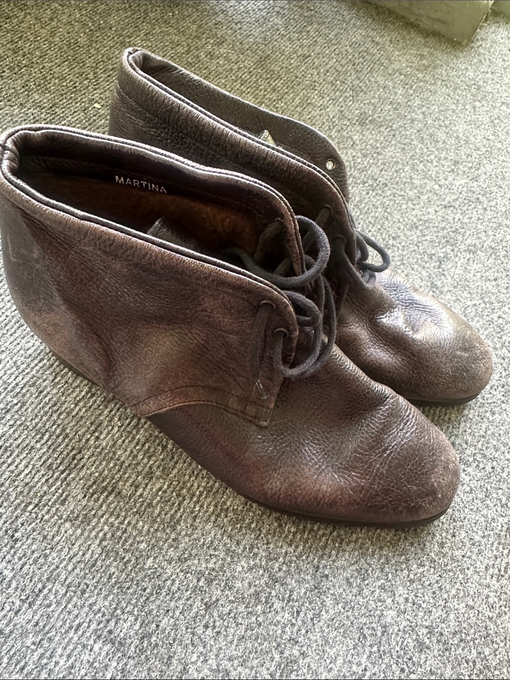 Valle Verde Brown Leather Lace-Up Ankle Boots